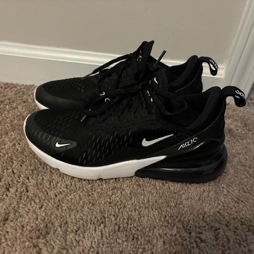 Nike Air Max 270 Black and White Womens Athletic Shoes